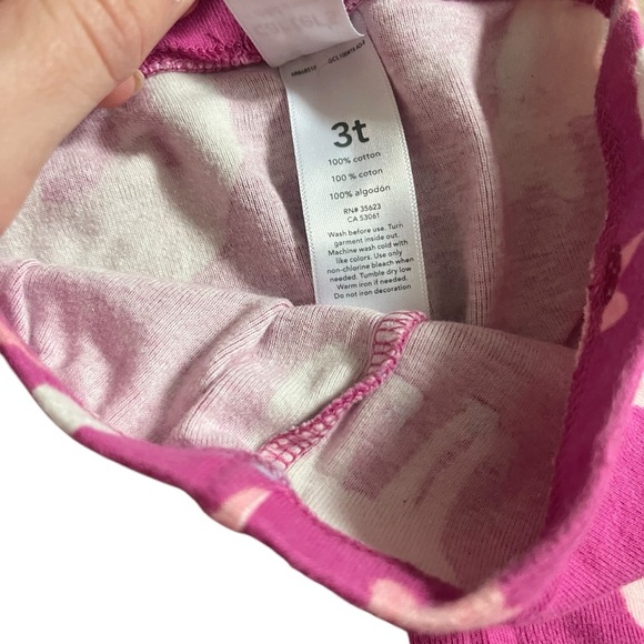 🌼 5/$25 Carters 3T toddler two piece long sleeve pants pyjamas 100% cotton pink - Picture 2 of 5